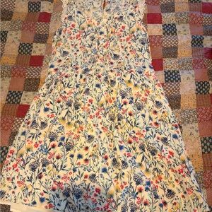 LC Lauren Conrad Floral Print Dress with Blue and Red Accents